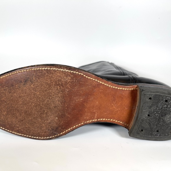 Vintage Frye Deluxe Short Slip on Boots US Size 7A Glossy Black Leather - Picture 8 of 8